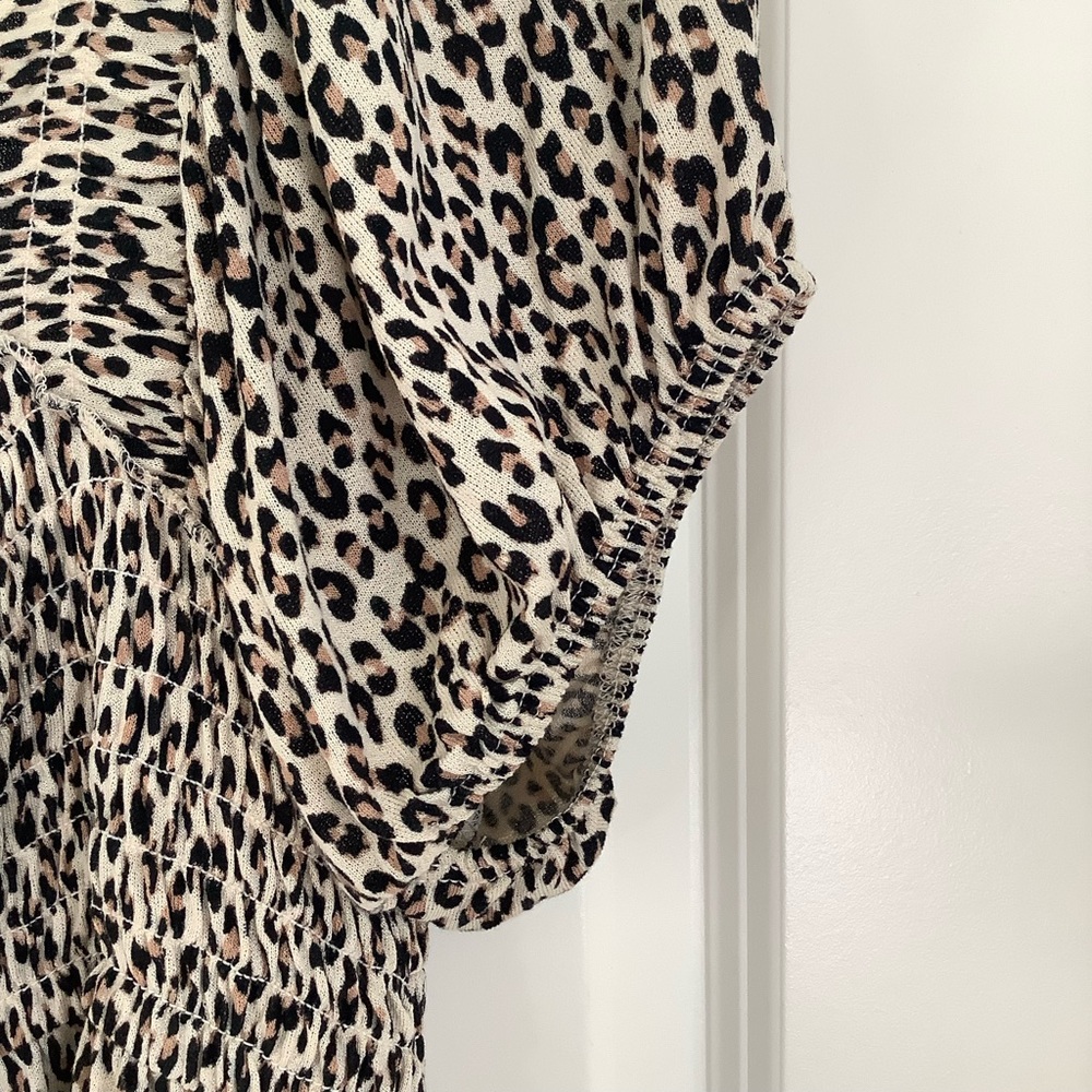 urban outfitters womens animal print crop peplum top size Large - Picture 7 of 10